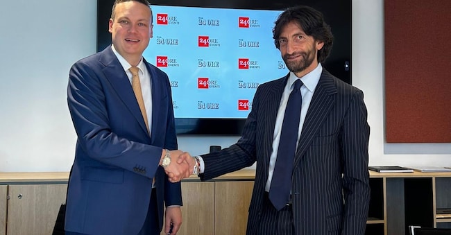 Da sinistra Orson Francescone, amministratore delegato di FT Live al Financial Times, con Federico Silvestri, Direttore Generale Media & Business del Gruppo 24 Ore e Amministratore delegato di 24 Ore Eventi