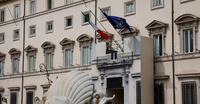Esterno di Palazzo Chigi durante riunione del Consiglio dei ministri, Roma, 18 Settembre 2023. ANSA/GIUSEPPE LAMI