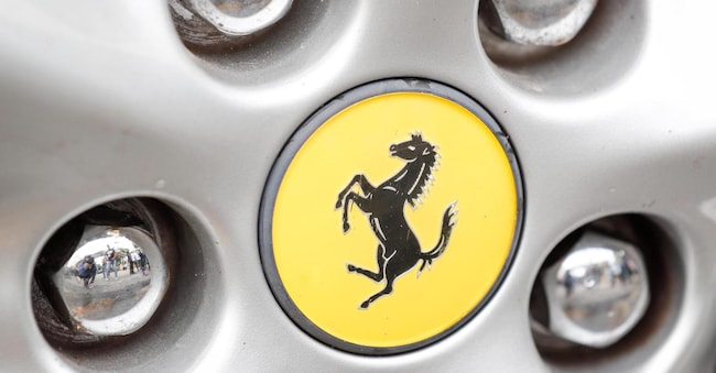 A detail of the Ferrari logo on a vehicle at the Bureau of Customs in Manila, Philippines, 23 July 2019. ANSA/MARK R. CRISTINO