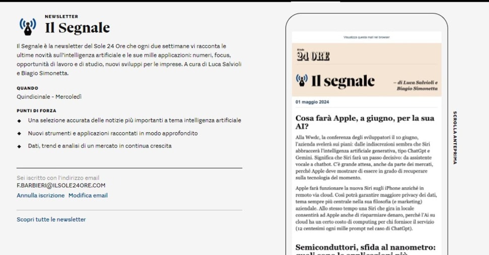 Arriva «Il Segnale», una nuova newsletter dedicata all’intelligenza artificiale