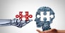 AI training data and Artificial Intelligence or machine learning  and knowledge engineering to learn intelligent computational robot or robotics technology and high tech industry for programming computer thinking in a 3D illustration style.
