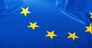 Detail of Silky Flag of Blue European Union EU Flag Drapery