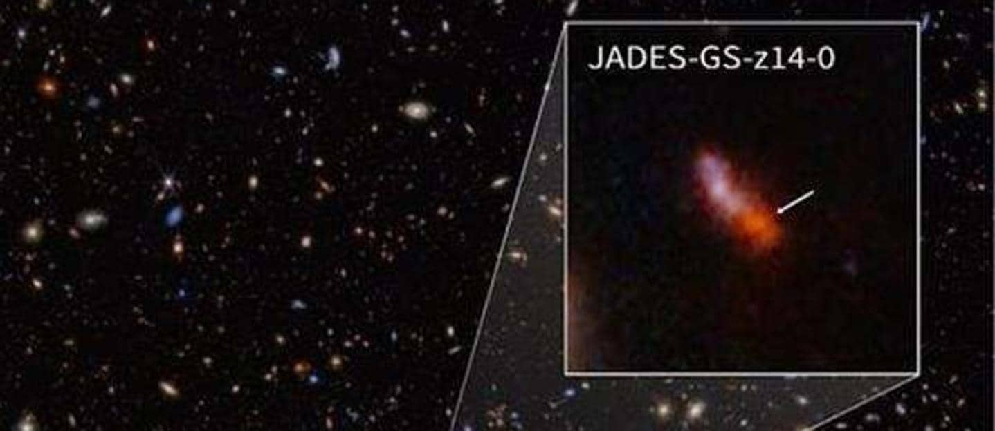 Observed 'Jades-GS-Z14-0', the closest galaxy at the time of the