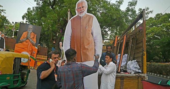 Sostenitori di Narendra Modi in India