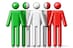 Flag of Italy on stick figure - national and social community symbol 3D icon