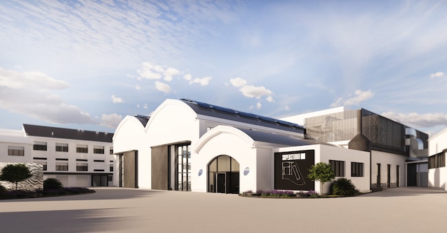 Un render dell’area esterna del Superstudio Village, in zona Bovisa a Milano