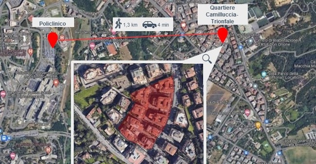 Case per anziani. La pianta dell’area di Roma interessata al progetto