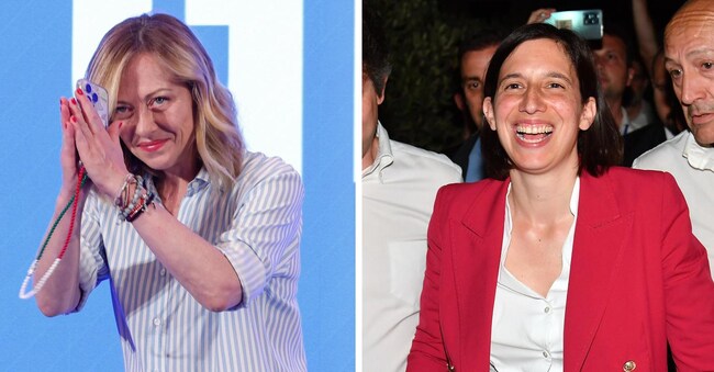 COMBO di Giorgia Meloni e Elly Schlein, 10 giugno 2024. ANSA