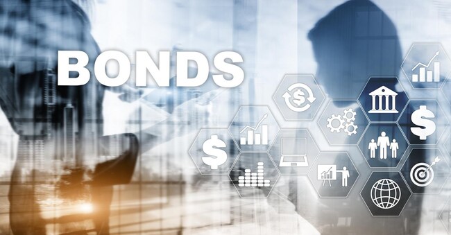 Bond Finance Banking Technology Business concept. Electronic Online Trade Market Network