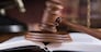 Law theme, mallet of judge, wooden gavel