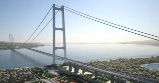 Un rendering del Ponte sullo Stretto