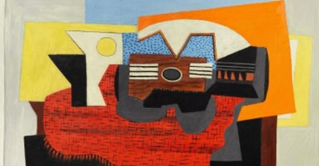 Pablo Picasso, «Guitare sur un tapis rouge»