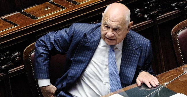Il ministro della Giustizia Carlo Nordio in occasione della discussione sulla riforma Nordio, modifiche al codice penale, al codice di procedura penale, all'ordinamento giudiziario,