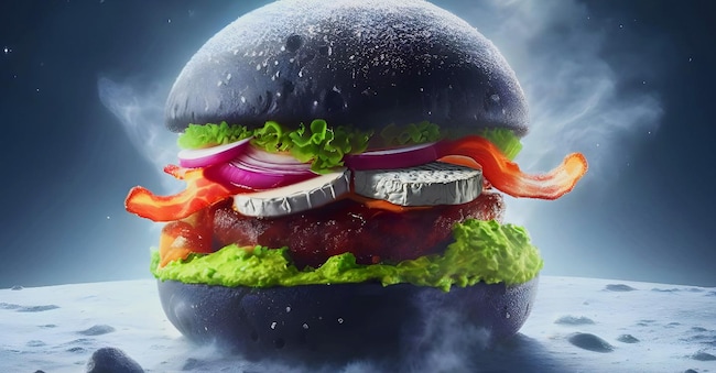 Il Cyber Burger con carne coltivata «inventato» dalla Ai per Carne&Trita