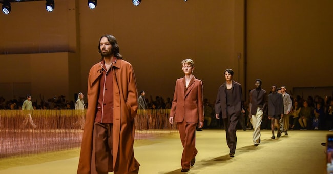 Models present creations of Zegna Spring Summer 2024/25 collection during the Milan Fashion Week in Milan, Italy, 17 June 2024. ANSA/MATTEO CORNER