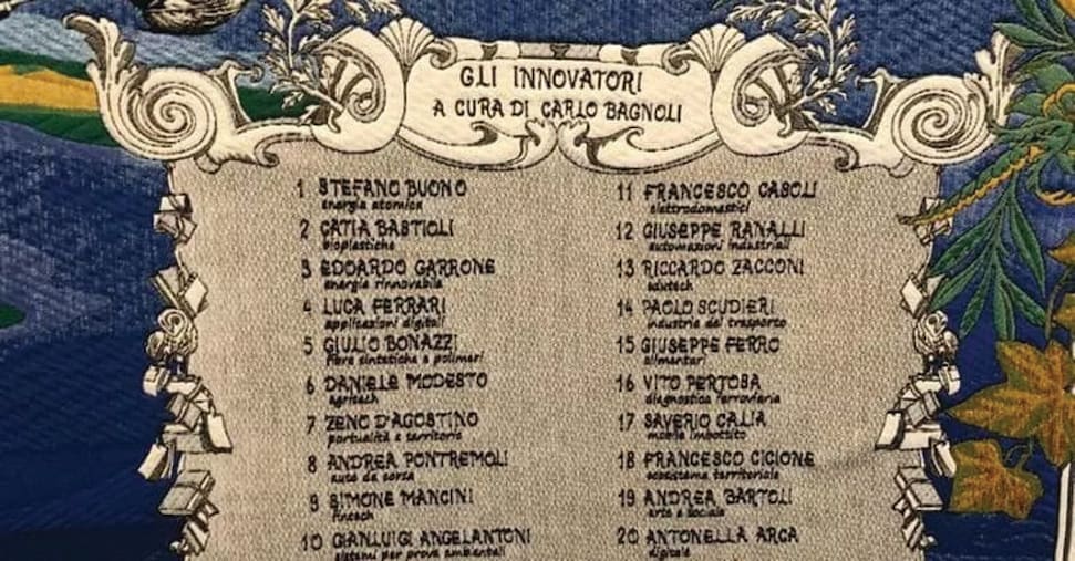 Parigi, a Casa Italia l’arazzo con i 20 innovatori del Belpaese