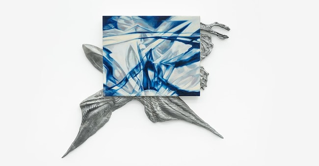Ben Gomes, Buried Spring (2023), olio su tela e cornice in alluminio, Courtesy 243 LUZ and the artist
