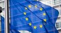 EU flag in front of Berlaymont building facade