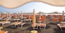 Bathing establishment on the Romagna coast Adriatic Sea in Italy