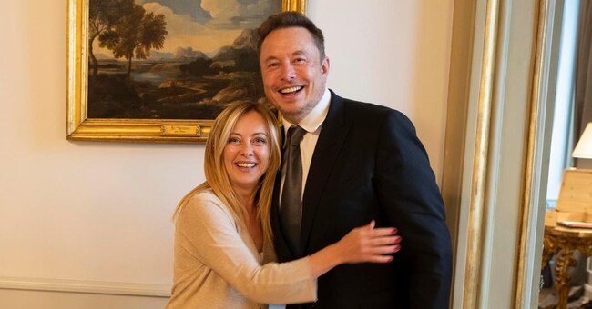 La presidente del Consiglio, Giorgia Meloni, incontra a Palazzo Chigi Elon Musk, fondatore di Tesla e SpaceX, Roma, 15 giugno 2023.