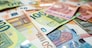 Finance background of different euro bills. European money. Investment