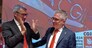 Antonio di Franco (a sinistra) dopo l’elezione. A fianco il segretario della Cgil Maurizio Landini