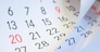 Close up a blue toned calendar page