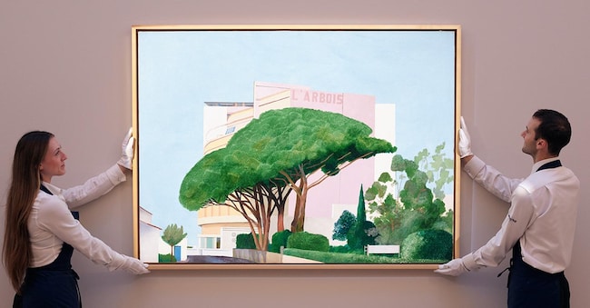Lot 4, David Hockney, L’Arbois, Sainte Maxime, 1968, est. £7,000,000 - 10,000,000