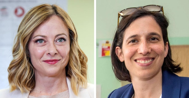 Nella combo, la segretaria del Pd Elly Schlein (D) e la premier Giorgia Meloni (S). ANSA