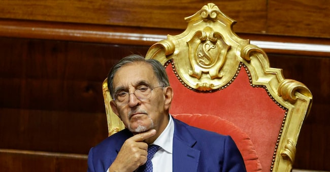 Il presidente del Senato, Ignazio La Russa, durante il Question Time al Senato, Roma 10 ottobre 2024. ANSA/FABIO FRUSTACI