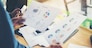team business woman hands working and holding business graph information diagram.