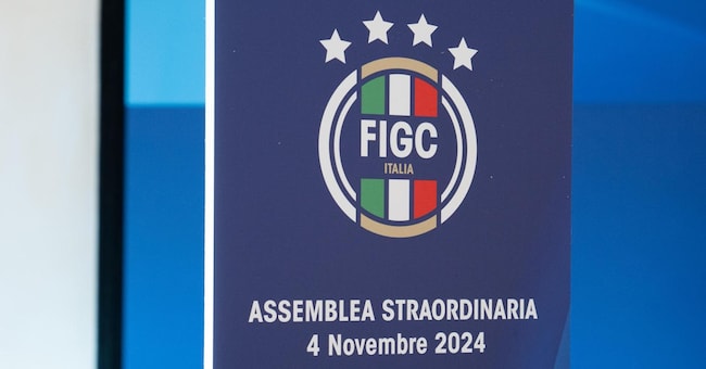 Assemblea straordinaria della FIGC a Fiumicino (Roma), 4 Novembre 2024. (ANSA/Telenews)