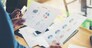 team business woman hands working and holding business graph information diagram.