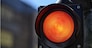 The red semaphore light. Trafic control light.