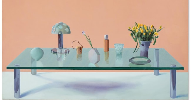 David Hockney, Still Life on a Glass Table. Lot 7A