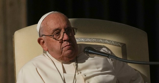 Pope Francis attends the weekly general audience at the Vatican, Wednesday, Nov. 6, 2024. (AP Photo/Alessandra Tarantino)
