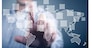 Modern Business World, A businessman navigating virtual world map