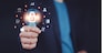 User login Fingerprint scan provides security access with biometrics identification. Business Technology Safety Internet Network Concept