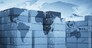 Map global logistics partnership connection of Container Cargo freight ship for Logistics Import Export background