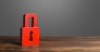 A red padlock. preservation of secrets, information and values. Protection and insurance. Hacking attack. Safety of personal data, privacy of users. Prevention of unauthorized access