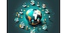 Communication technology for internet business. Global world network and telecommunication on earth. Generative AI
