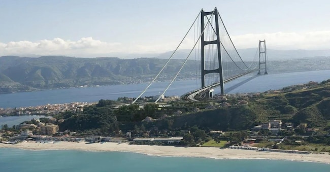 Ponte sullo stretto di Messina render rendering progetto