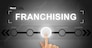 hand clicking franchising button on a touch screen