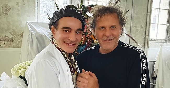 John Galliano insieme a Renzo Rosso