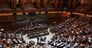 Panoramica dell'aula di Montecitorio,durante il seguito della discussione del disegno di legge per l'adempimento degli obblighi derivanti dall'appartenenza dell'Italia all'Unione Europea- Legge europea 2014 (C. 2977-A), Roma, 9 giugno 2015.   ANSA/MAURIZIO BRAMBATTI