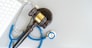law gavel, stethoscope and face anti virus masks, medical law concept, copy space