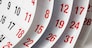 Close Up of Calendar Pages