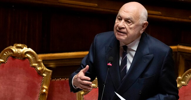 Il ministro della giustizia Carlo Nordio al Senato, durante il Question time. Roma, 5 dicembre 2024 ANSA/MASSIMO PERCOSSI