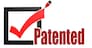Patented word with check mark and pencil, 3D rendering