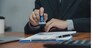 Hand shows the sign service Quality assurance 5 star, Guarantee, Standards, ISO certification and standardization concept.